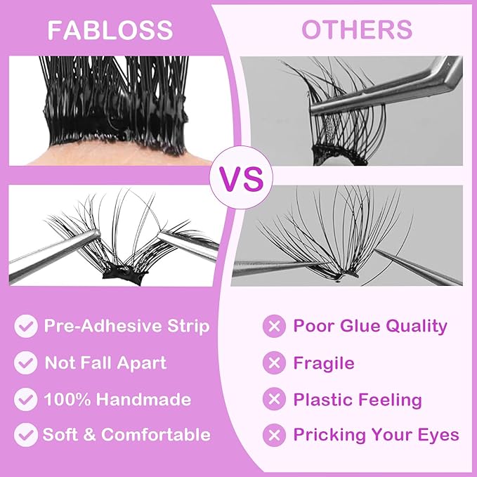 80pcs Self Adhesive Eyelashes Clusters 10-16mm-Fluffy Natural Press On Lashes Self Adhesive Lashes Clusters Lashes No Glue No Remover Clusters Kit with Tweezers