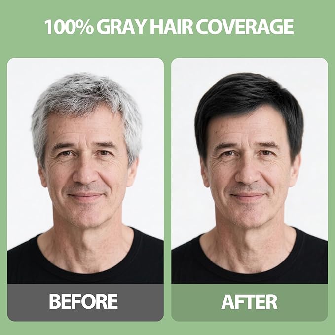 FARNDU Black Hair Dye Shampoo for Gray Hair Coverage - 3 In 1 Hair Color Shampoo for Women & Men with Herbal Ingredients | Champu Con Tinte Para Canas