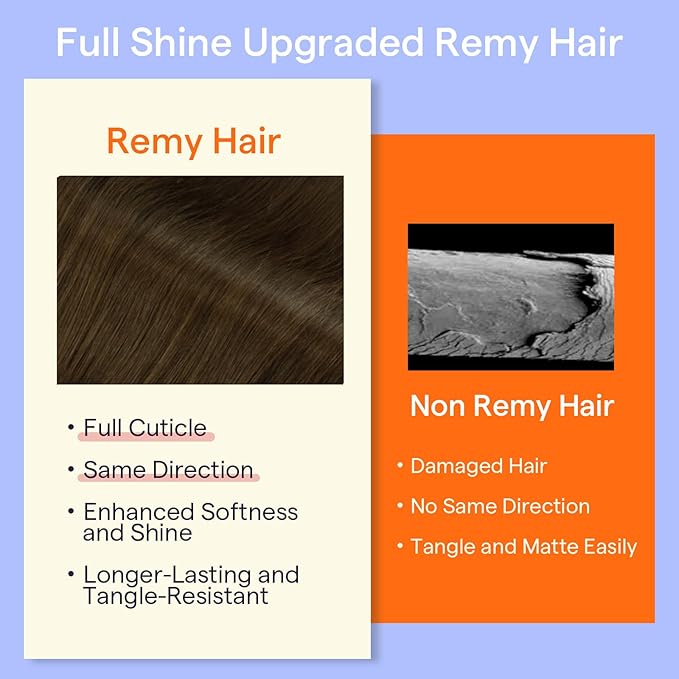 Full Shine Brunette Hair Extensions Clip ins 10 Inch Clip in Hair Extensions Golden Brown 7 Pcs 95 G