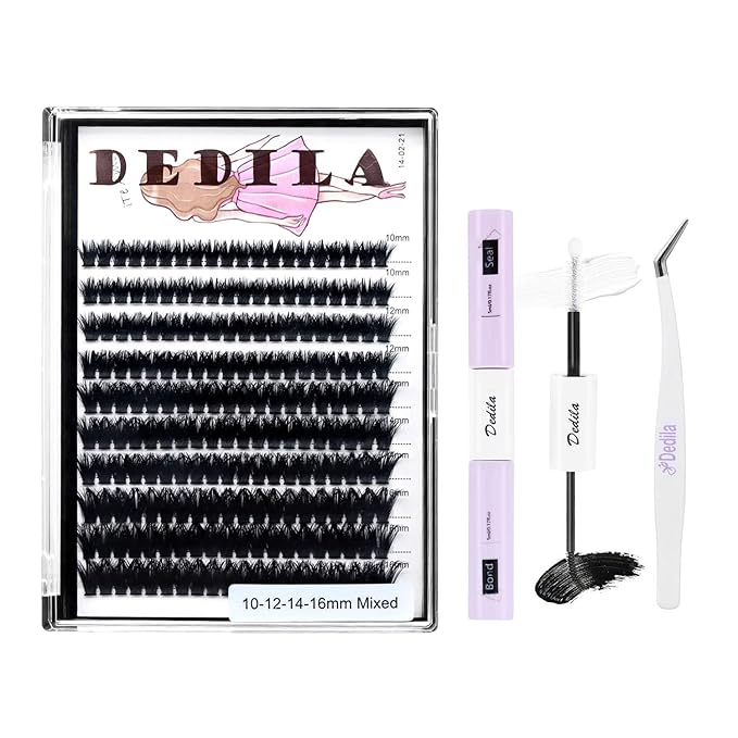 8-22mm to Choose 20D/40D/60D/80D/100D Individual False Eyelashes Makeup Cluster Eyelashes Thickness 0.07mm D Curl Natural long Black Soft 3D Eye Lashes Extensions (100D-10-12-14-16MM Kit)