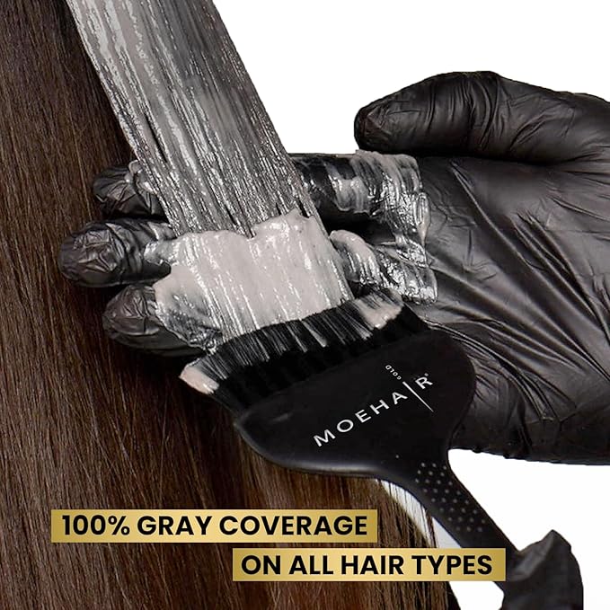 MOEHAIR 6NN Permanent Hair Color (Dark Blonde Intense) | Hair Color for 100% Gray Coverage | Infused with Keratin | Adds Shines & Smoothens Hair | Non-Drippy | Double Pigmented (3.38 Oz)