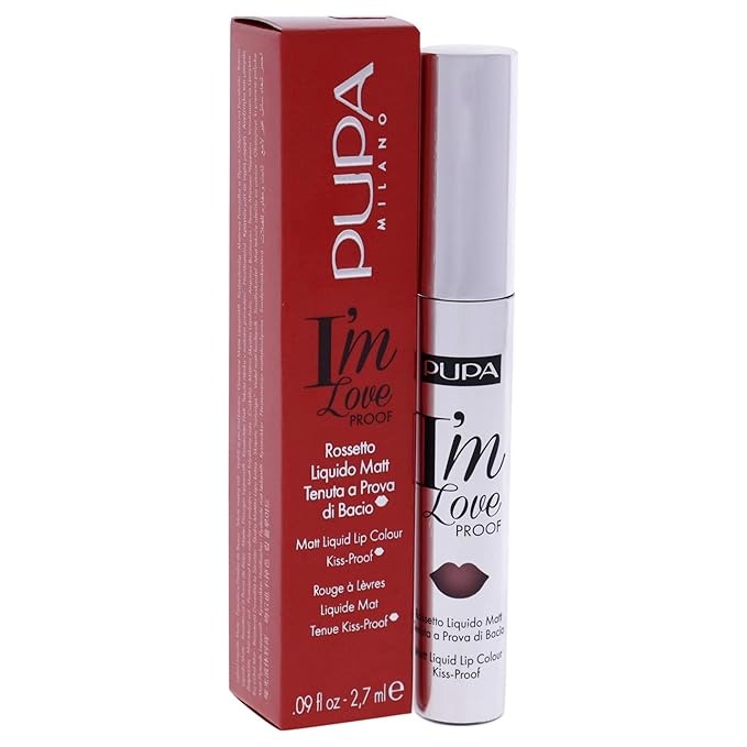 Pupa Milano I Am Love Proof Matt Liquid Lip Color - Gives Super-Intense Colour - Offers A Matte, Velvety Effect - Ultra-Comfortable Texture Adheres Perfectly To Lips - 001 Light Rose - 0.09 OZ