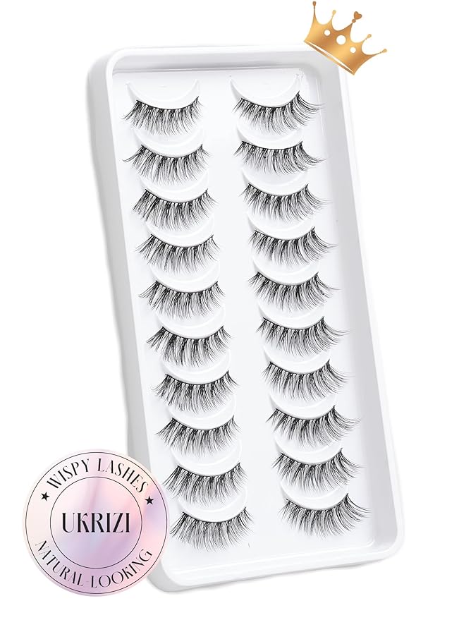 Fake Eyelashes Natural Lashes False Lashes Pack Fake Lashes Mink Lashes Fluffy Natural Eyelashes 10 Pairs 14mm White Rose