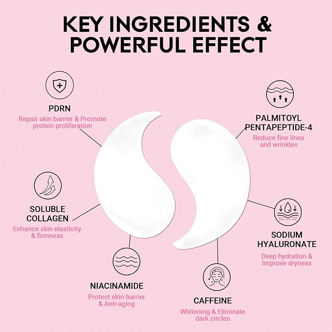 iMethod PDRN Collagen Boost Eye Mask - Under Eye Patches, Instant Lift Under Eye Mask for Reduce Fine Lines & Wrinkles, Firming Eye Patches for Puffy Eyes, Eye Bags, Dark Circles, 8 Pairs