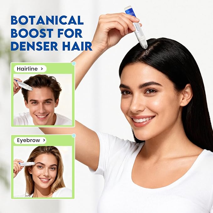 Hair Growth Serum Roll-On: 3% Rosemary, 3% Redensyl, 2% Anagain Prevent Hair Loss and Enhances Hair Thickness for Men & Women (1.5 Fl Oz (Pack of 1))