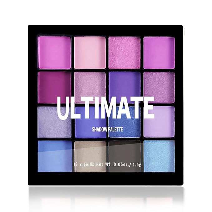 Boobeen Colorful Eyeshadow Palette Makeup-16 Colors, Matte and Glitter Eyeshadow, Bright Eyeshadow palettes, Blendable, Easy to Build Dramatic Glamour Looks (Blue)