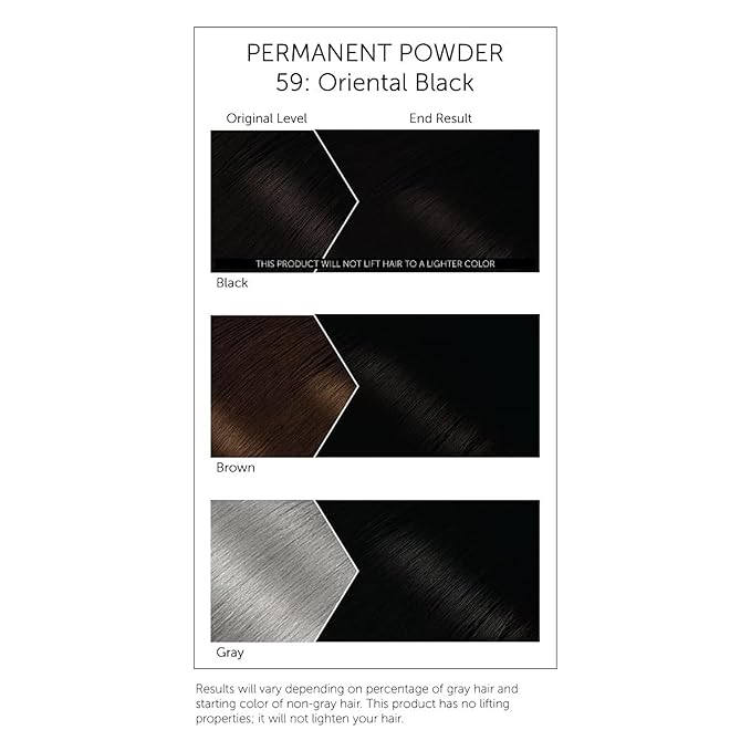 Bigen Permanent Powder Hair Color 59 Oriental Black 1 ea (Pack of 4)