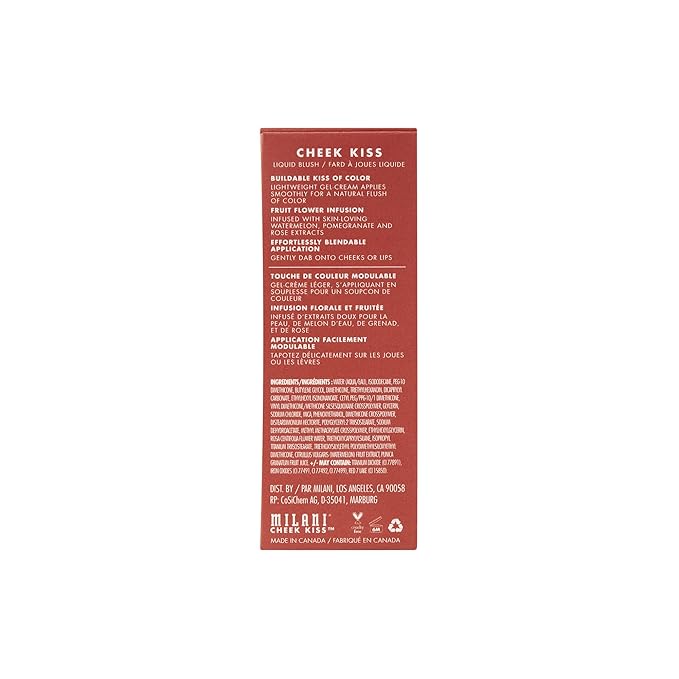 Milani Cheek Kiss Liquid Blush Makeup, Lightweight, Blendable & Buildable for Radiant Flushed Cheeks, Skin-Loving Formula - Rose Romance