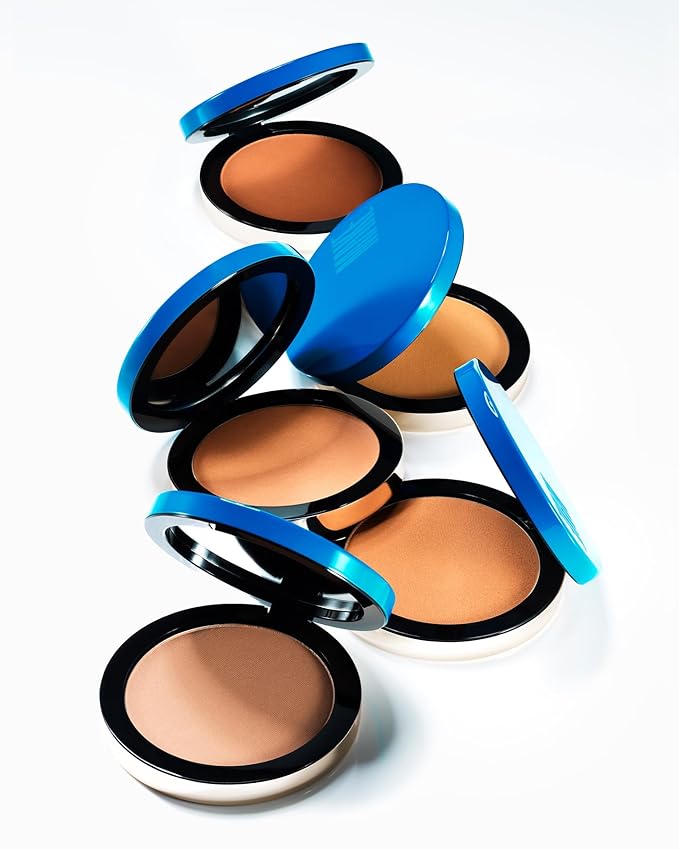 MAKE Beauty Skin Mimetic Microsuede Bronzer Powder - Matte Bronzing Powder Contour, Buildable Formula, Non Comedogenic, Long Lasting Color. Shade - Solar for Medium Warm Skin