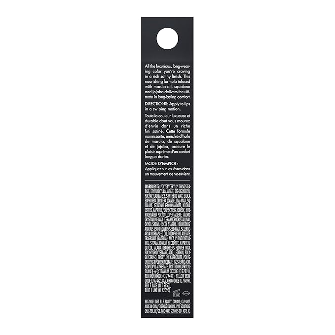 e.l.f. O Face Satin Lipstick, Richly Pigmented, Nourishing & Long-Lasting Creamy Lipstick, Infused With Jojoba, Vegan & Cruelty-Free, Pleased