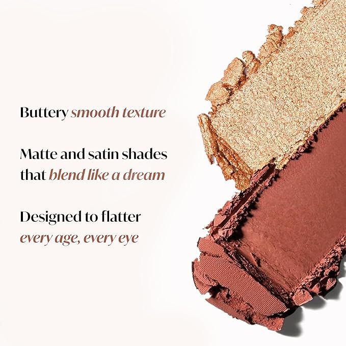 Lamora Nude Bronze Eyeshadow Palette - 12 Warm Brown Highly Pigmented Shimmer & Matte Shades - Travel Size Makeup Palette with Mirror