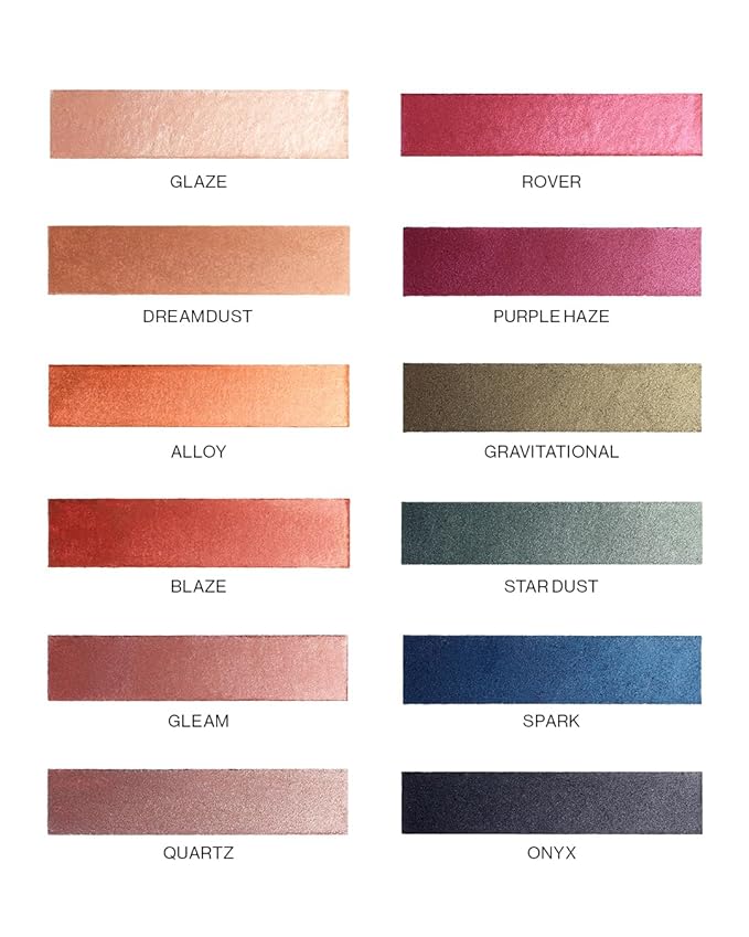 MAKE Beauty Multi-Chromatic Eye Shadow. Metal Reflecting Luminous Foil Finish Creamy, Buildable, Dimensional Long-wear, Crease-proof Powder Eyeshadow, Multichrome Shade - Alloy, Warm Copper