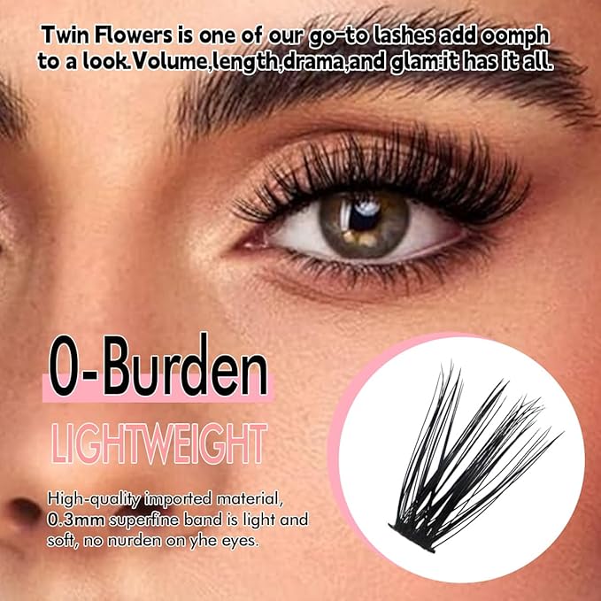 Natural Lash Clusters Kit Wispy Eyelash Clusters 120 pcs Cluster Eyelash Extensions C Curl Individual Lashes 10-16 mm Mix Length Natural Look (60D KIT 120 Pcs)