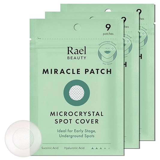 Rael Pimple Patches, Miracle Microcrystal Spot Cover - Hydrocolloid Acne Pimple Patch with Tea Tree Oil, Early Stage Zits and Blemish, Korean Skin Care (27 Count)