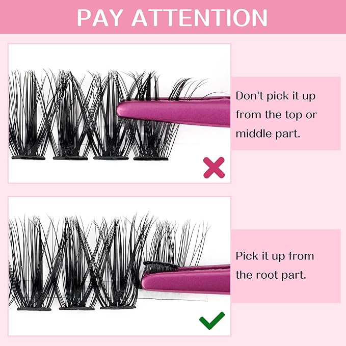 280 Pcs Individual Lashes 40D+50D Mixed Lash Clusters 14 Rows Cluster Lashes that Look Like Eyelash Extensions DIY Lash Extension Self Application At Home (40+50-C-9-16mix)