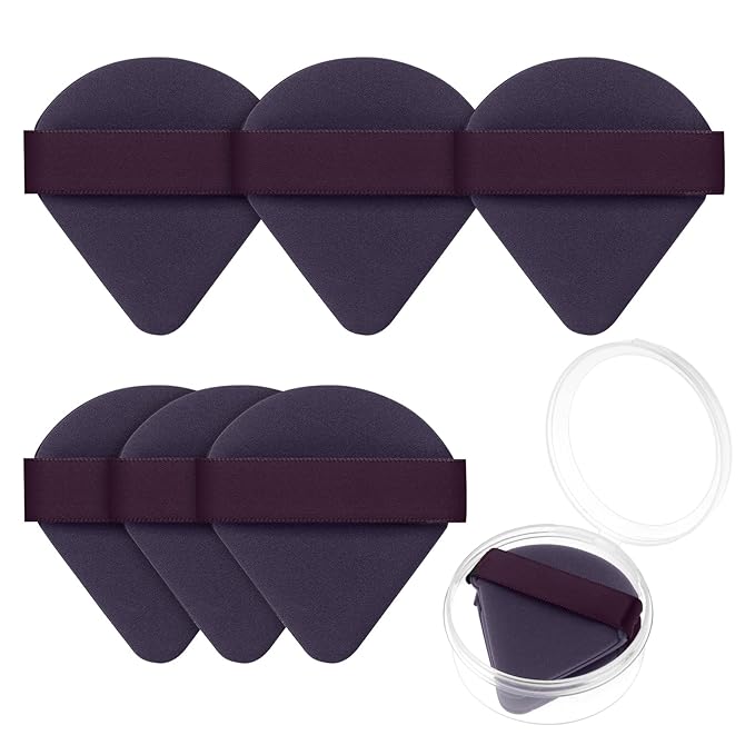 Ainiv 6PCS Air Cushion Makeup Sponges for Foundation, Triangle Powder Puffs with Portable Case, Dry and Wet Makeup Sponges Double-Sided Reuse,Latex-Free Blending Sponge for Foundation,Cream,Concealer