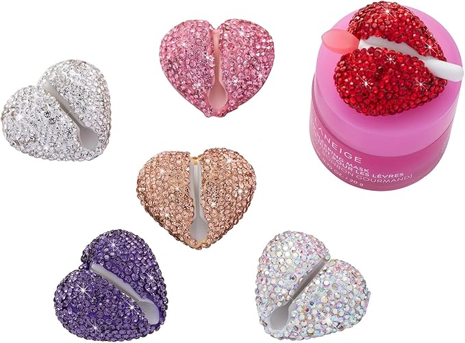Lip Brush Holder,Lip Balm Brush Organizer Compatible with LANEIGE Lip Sleeping Mask,Silicone Sleeve Protector Cover for Lip Brushes(Pink & Purple)
