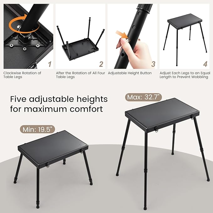 Joligrace Rolling Manicure Table 5 Drawers Makeup Case Foldable Nail Desk Cosmetology Case on Wheels Nail Tech Table with Brush Pouch for Technician Workstation Mobile Makeup Artist Trolley Black