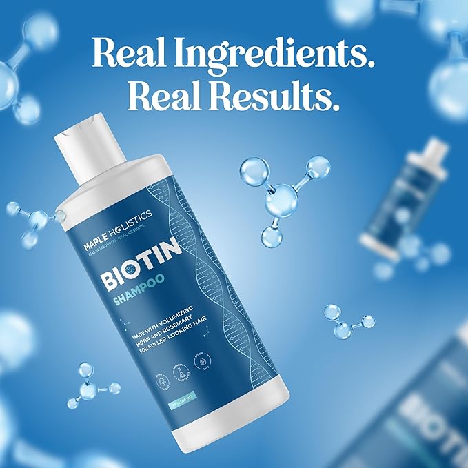 Rosemary and Biotin Shampoo for Thinning Hair - Vegan Volumizing Shampoo for Fine Hair with B Vitamins Argan Oil & Tea Tree Essential Oil - Paraben Silicone and Sulfate Free Vegan Formula (8 Fl Oz)