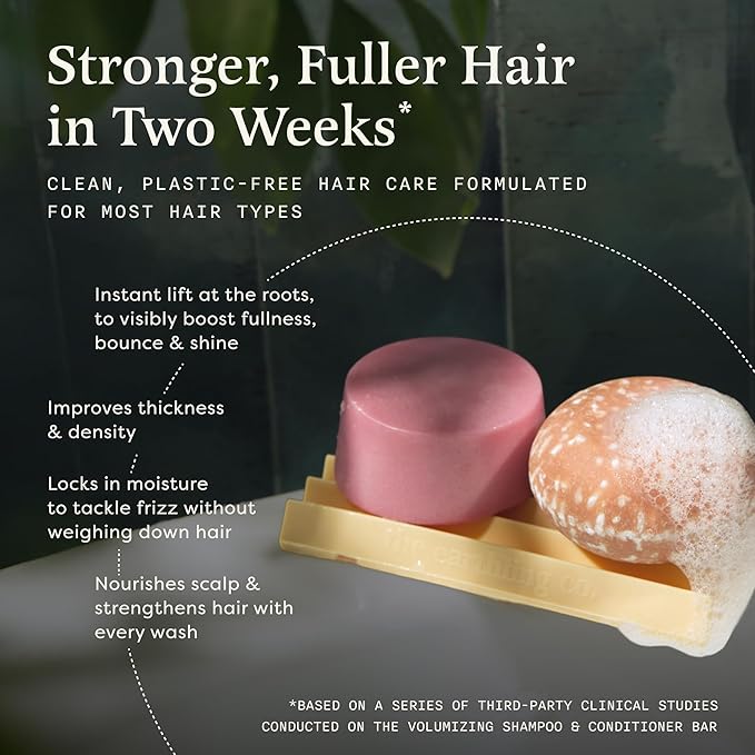 The Earthling Co. Shampoo & Conditioner Bar Set - Promote Hair Growth, Strengthen & Volumize All Types - Paraben & Sulfate Free Formula With Natural Ingredients for Dry Hair (Citrus Sun)