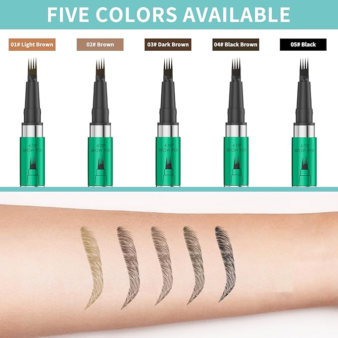 Eyebrow Pen - Eyebrow Pencil, Microblading Eyebrow Pencil Long Lasting Waterproof Hair-Like Brow Pencil with Eyebrow Brush Eyebrow Pencils for Women (black)