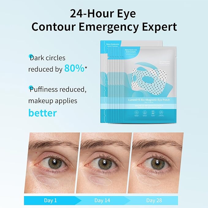 7 Pieces Bio-Magnetic Eye Patch - Under Eye Mask Reduce Dark Circles - Puffy Eyes, Undereye Bags, Wrinkles, Gel Under Eye Patches, Birthday Gifts for Women