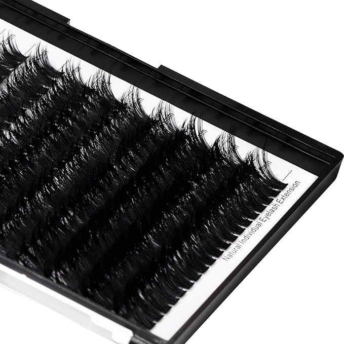 8-22mm to Choose 20D/40D/60D/80D/100D Individual False Eyelashes Makeup Cluster Eyelashes Thickness 0.07mm D Curl Natural long Black Soft 3D Eye Lashes Extensions (80D-12-14-16-18MM Kit)
