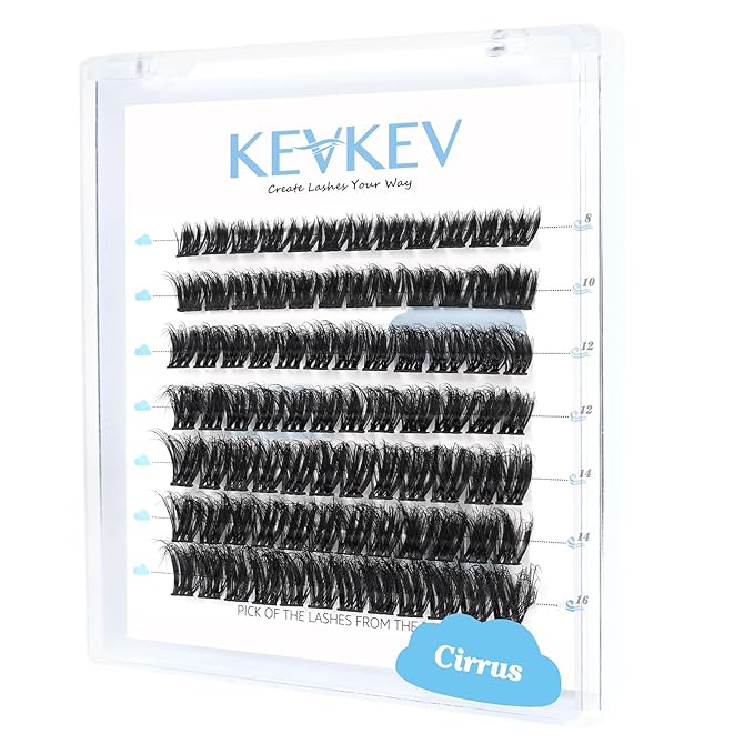 Lash Clusters 84 Pcs Cluster Lashes Individual Lashes DIY Lash Extension Lashes That Look Like Extensions Wispy Lashes Eyelash Clusters Thin Band & Soft (Cirrus 3D-Style,C-8-16mix)