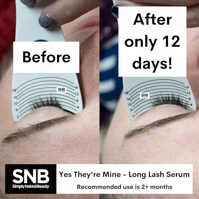 Lash Growth Serum & Brow Enhancer (5 ml) Get Longer, Fuller Eyelashes in 12 Days - Natural & Plant Based Peptides for Healthy Brow & Lash Growth - Cruelty Free Lash Serum by Simply Naked Beauty