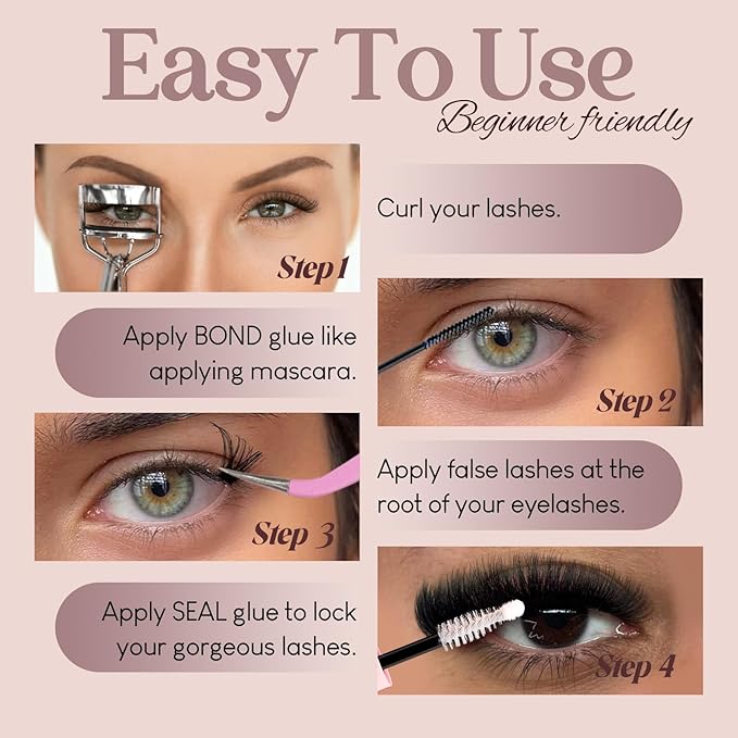 Wispy Lash Clusters - 4 Styles 10-16mm DIY Eyelash Extensions, Natural Look Lightweight, Beginner Friendly Reusable 456pcs Individual Lashes for Everyday & Party Use