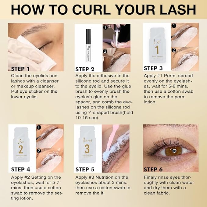 Brow Lamination Kit Lash Lift Kit, Sachet Refill Eyelash Perm Kit for Natural Curling Long-Lasting, Instant Eyelash Lift Kit, Brow Perm Kit for Salon-Quality Results at Home