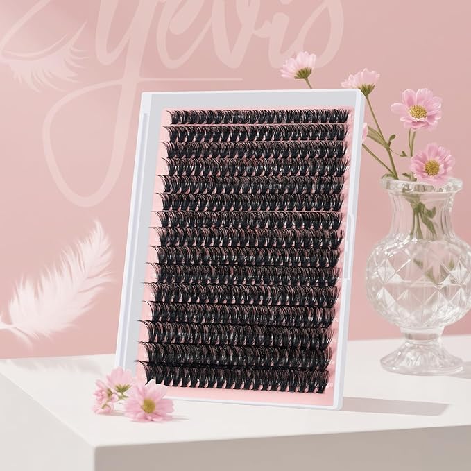 Volume Lash Clusters 80D Thick Eyelash Clusters D Curl Cluster Eyelash Extensions 10-18mm Ultra-Soft Individual Lashes DIY Lash Clusters at Home（80D, 10-18mm）
