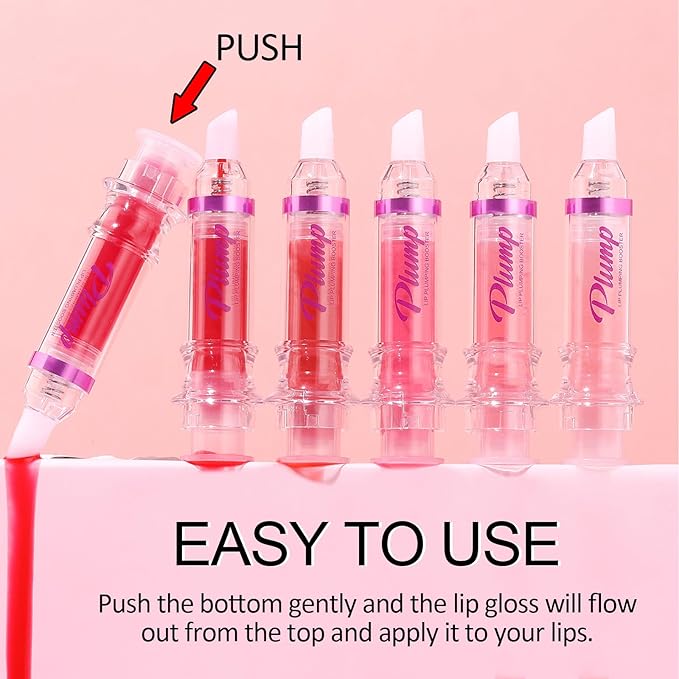Erinde Lip Plumper Gloss, Natural Spicy Lip Plumping Booster, Ultra-Hydrating & Nourishing Plump Lip Plumper, Glossy Finish Fuller Lip Plumping Oil for Women Girls, 01#
