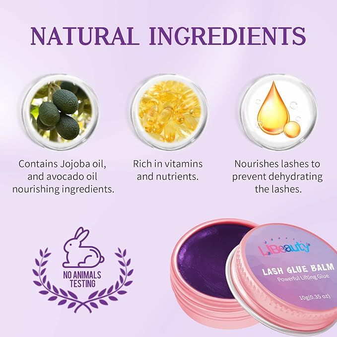 Libeauty Lash Lift Glue Balm Lash Lift Adhesive Strong Sticky Fruit Flavor Eyelash & Eyebrow Perm Glue Balm Brow Lamination Gel