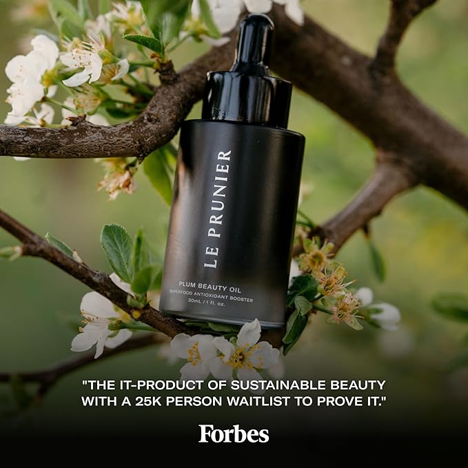 Le Prunier Plum Beauty Oil – Superfood Antioxidant Facial Oil | Vegan, Non-Comedogenic, Multi-Use Moisturizing Oil for Face, Hair & Body | Hydrating, Clean, Cruelty-Free Skincare | 1 fl oz