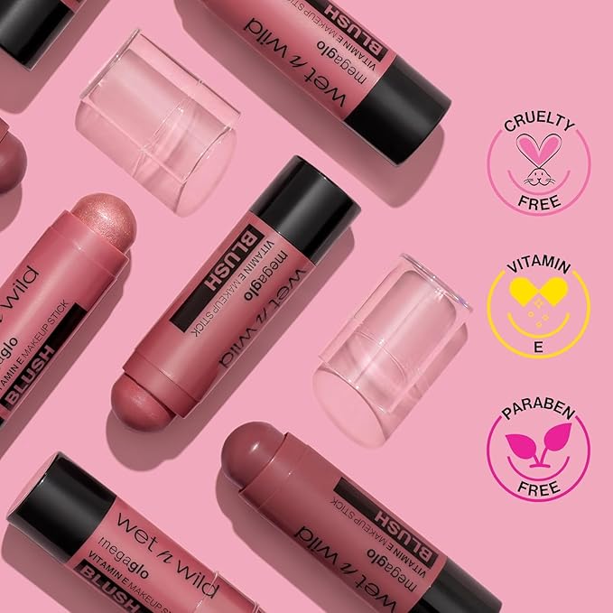 wet n wild MegaGlo Makeup Stick, Buildable Color, Versatile Use, Cruelty-Free & Vegan - Say It Ain't Rose