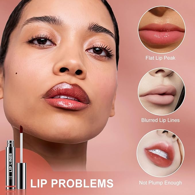 OETUIOW Lip Stain Long Lasting & Waterproof Lip Liner, Non-Stick Cup Highly Pigmented Natural Finish, Lip Gloss for All-Day Color Hold (Cocoa)