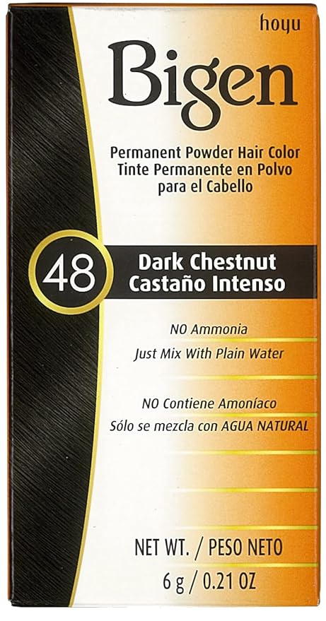 Bigen Permanent Powder Hair Color 48 Dark Chestnut 1 ea (Pack of 12)