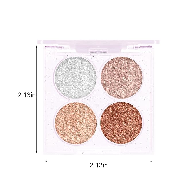 Boobeen Highlighter Makeup Highlighter Palette Powder Shimmer Facial Illuminator Bronzer Palette Waterproof Long Lasting