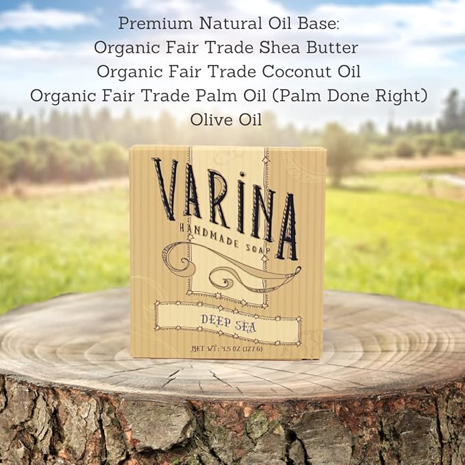 Natural Deep Sea Bar Soap - Gentle Cleansing for Sensitive Skin, Fresh - 3 Pack