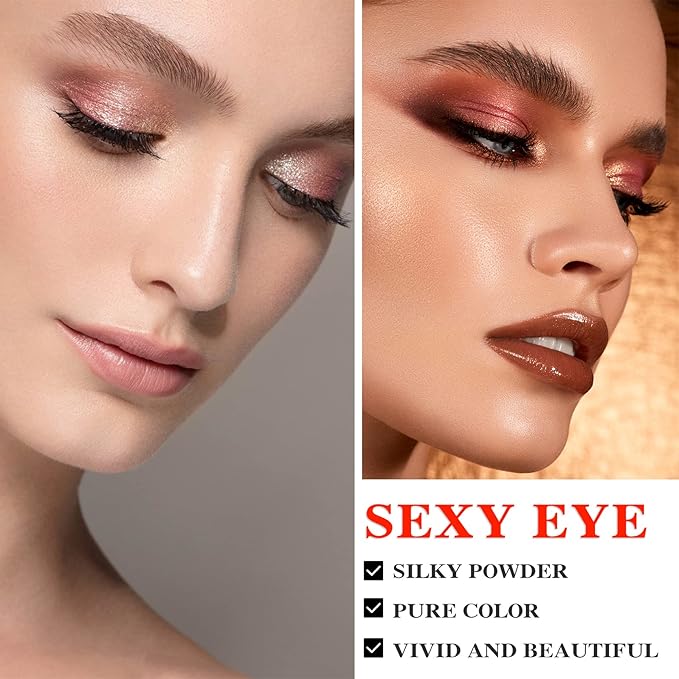 Pearl 12 Colors Makeup Naked Eyeshadow Palette,Nude Matte Shimmer Eyeshadow Palette,Natural Glitter Pigment Eye Shadow Pallete Set Long Lasting & Waterproof Smokey Eye Professional Beauty Makeup Kit