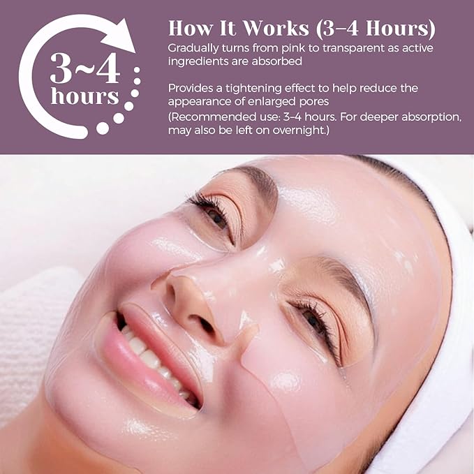 Salmon DNA PDRN Bio Collagen Sheet Mask – Hydrating & Brightening Face Mask with Niacinamide & Hyaluronic Acid for Radiant Glass Skin Glow, 34g Essence, 4 Pack