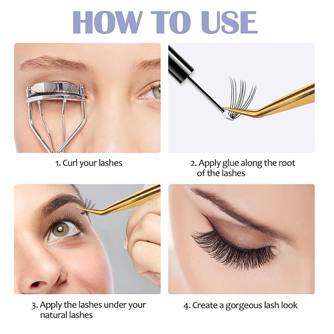 Fluffy Lash Clusters, 156 Lightweight Clusters Individual lashes, 8-14mm Individual Lashes DIY Cluster Lashes Extension Soft Comfortable False Eyelashes (Wispy-Mixed)