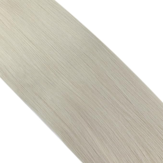Full Shine Micro Loop Hair Extensions Real Human Hair Ice Blonde Soft Natural Human Hair 14 Inch Microlink Hair Extensions 50 Grams Cold Fusion Extensions for Women
