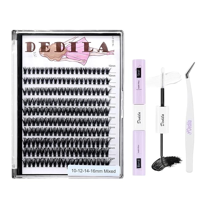 8-22mm to Choose 20D/40D/60D/80D/100D Individual False Eyelashes Makeup Cluster Eyelashes Thickness 0.07mm D Curl Natural long Black Soft 3D Eye Lashes Extensions (40D-10-12-14-16MM Kit)