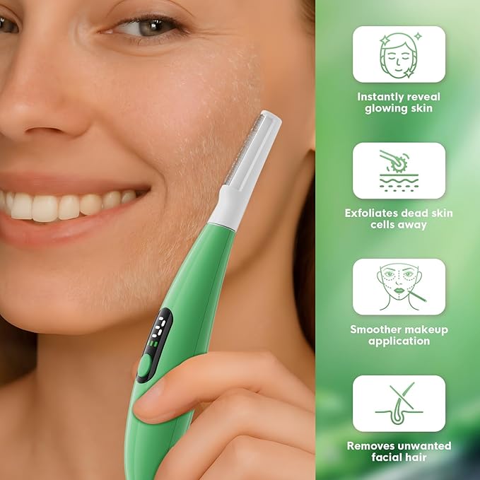 Sonic Dermaplane Razor for Women Face,Women’S Facial Exfoliation & Peach Fuzz Hair Removal System,Anti-Aging–3 Speeds–8 Dermaplaning Blades–Rechargeable,Sonic Dermaplaning Tool