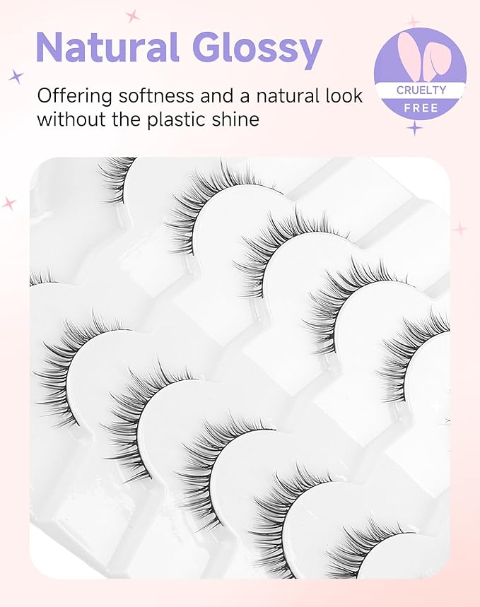 Natural Eyelashes Short Lashes Wispy Lashes Natural Lashes Fake Eyelashes False Eyelashes Strip Lashes Wispy Eyelashes Natural Look Light-03