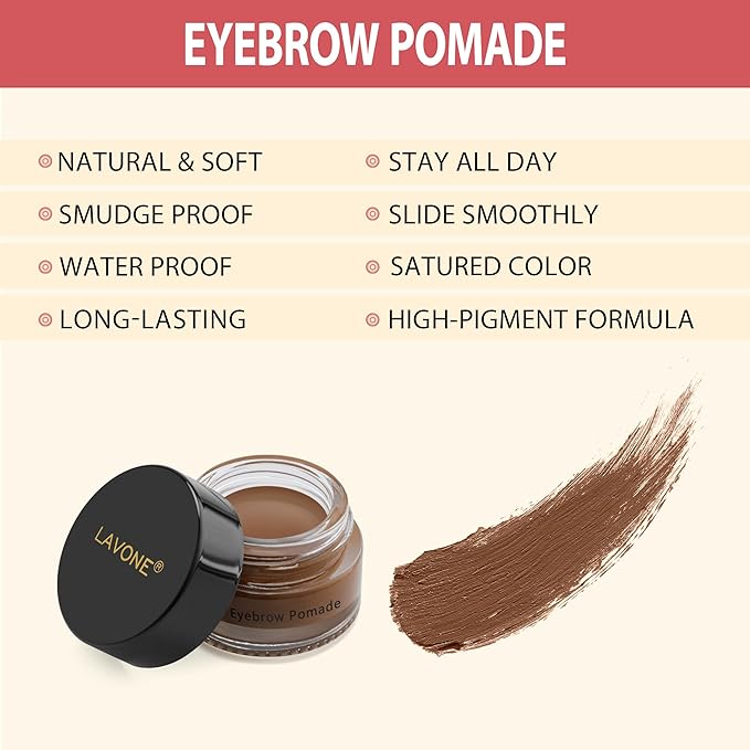 LAVONE Hair-Like Eyebrow Pen Makeup kit, Eyebrow Pencils for Women with Waterproof Microblading Eyebrow Pencil, Eyebrow Pomade, Eyeliner and Eyebrow Brush, Create Full, Natural Brows, Soft Brown
