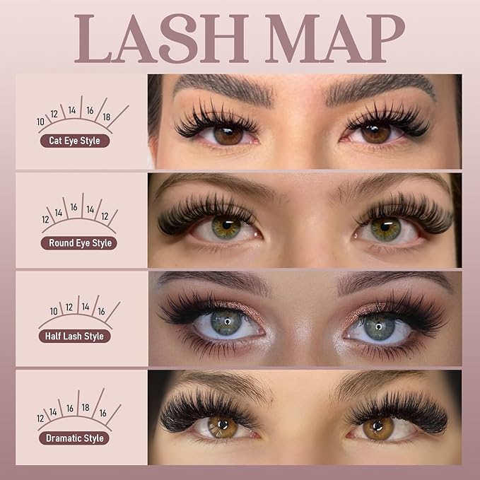 Wispy Lash Clusters - 4 Styles 10-16mm DIY Eyelash Extensions, Natural Look Lightweight, Beginner Friendly Reusable 456pcs Individual Lashes for Everyday & Party Use