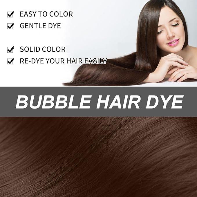 Nourishing Plant-Based Hair Color,Single Agent Floral Dye,Long Lasting Natural HairDye Shampoo,Plant Single Dose Floral Fragrance Dye,Plant Based HairDye for Gray Hair Coverage Women (Dark Brown)